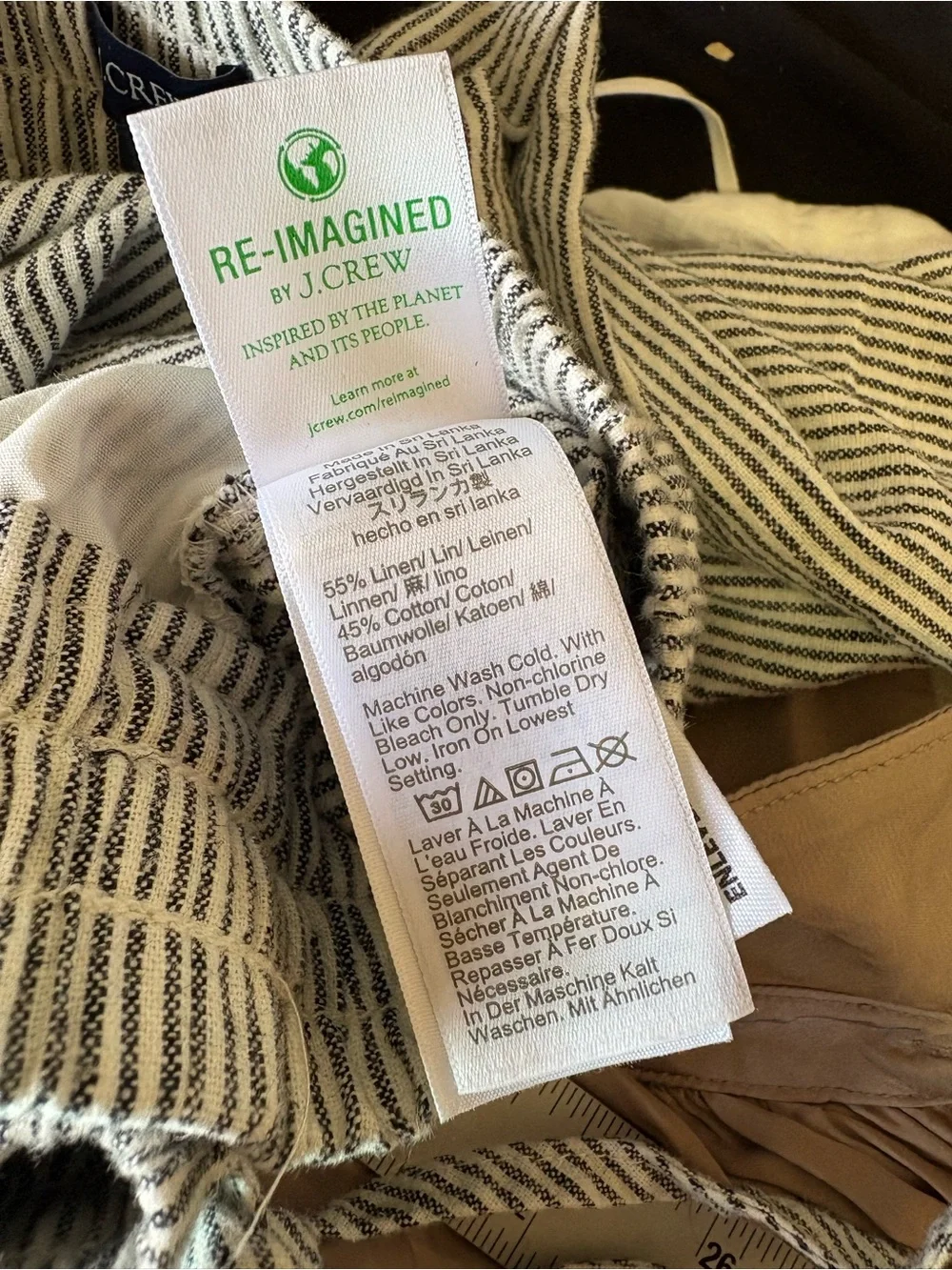 J Crew Striped Linen Cotton Blend Drawstring Pants Womens 2 Summer Beach